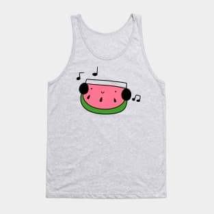 Watermelon Wedge with Headphones Tank Top